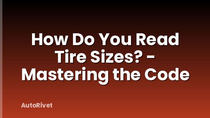 How Do You Read Tire Sizes? - Mastering the Code