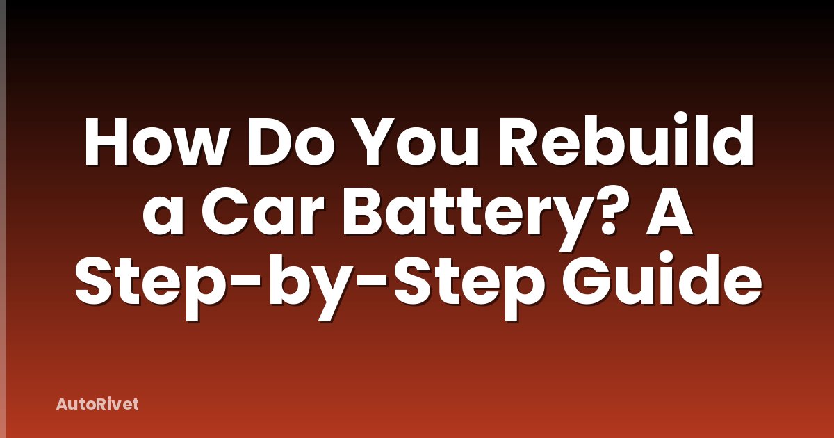 How Do You Rebuild a Car Battery? A Step-by-Step Guide