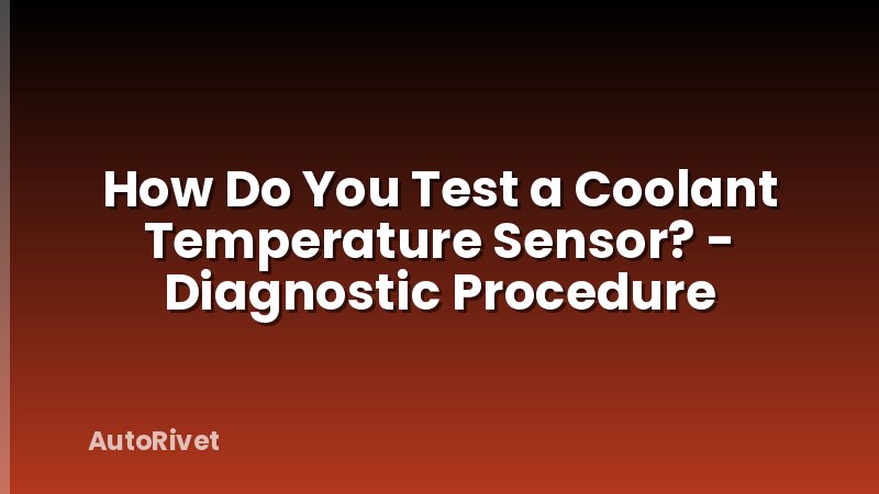 How Do You Test a Coolant Temperature Sensor? - Diagnostic Procedure