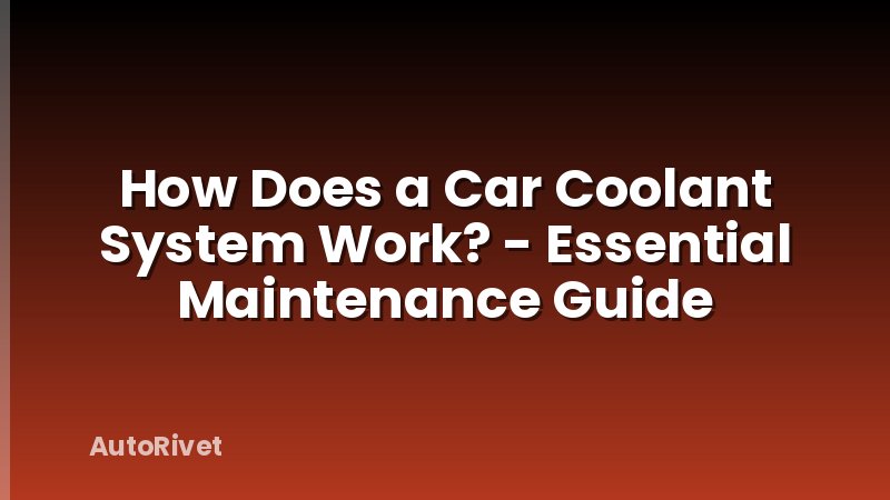 How Does a Car Coolant System Work? - Essential Maintenance Guide