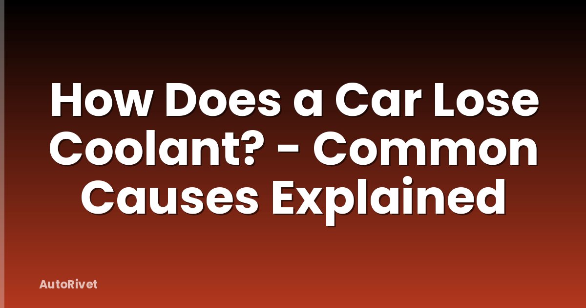 How Does a Car Lose Coolant? - Common Causes Explained