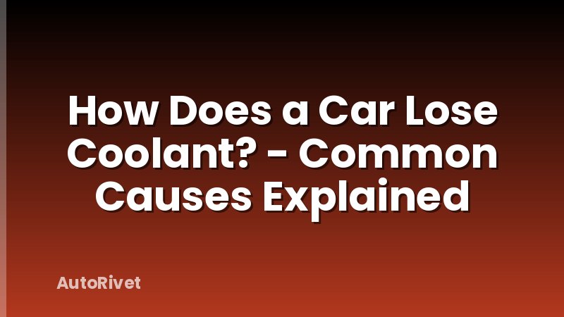 How Does a Car Lose Coolant? - Common Causes Explained
