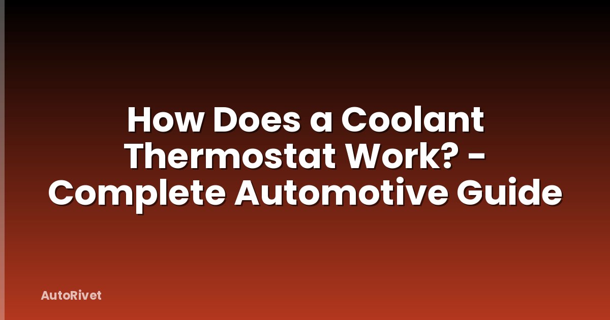 How Does a Coolant Thermostat Work? - Complete Automotive Guide