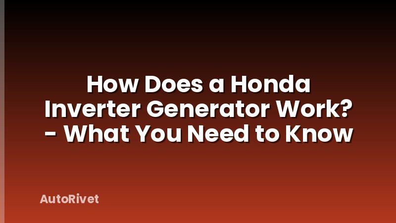 How Does a Honda Inverter Generator Work? - What You Need to Know
