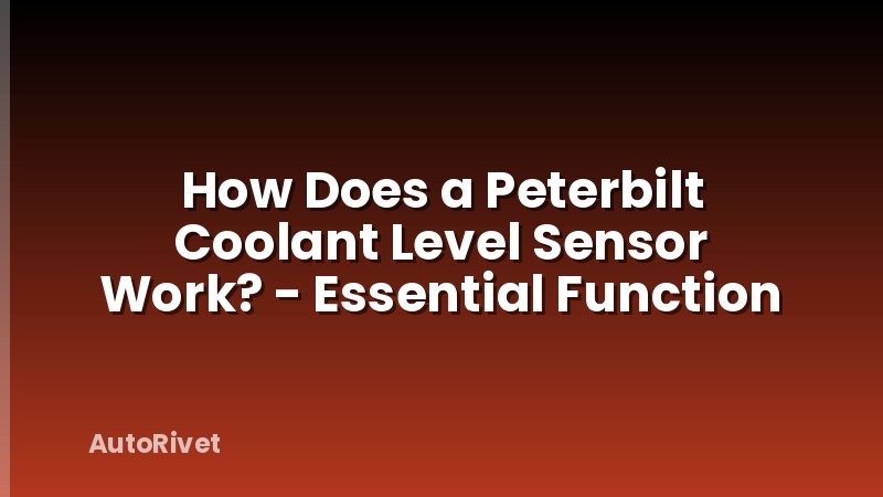 How Does a Peterbilt Coolant Level Sensor Work? - Essential Function