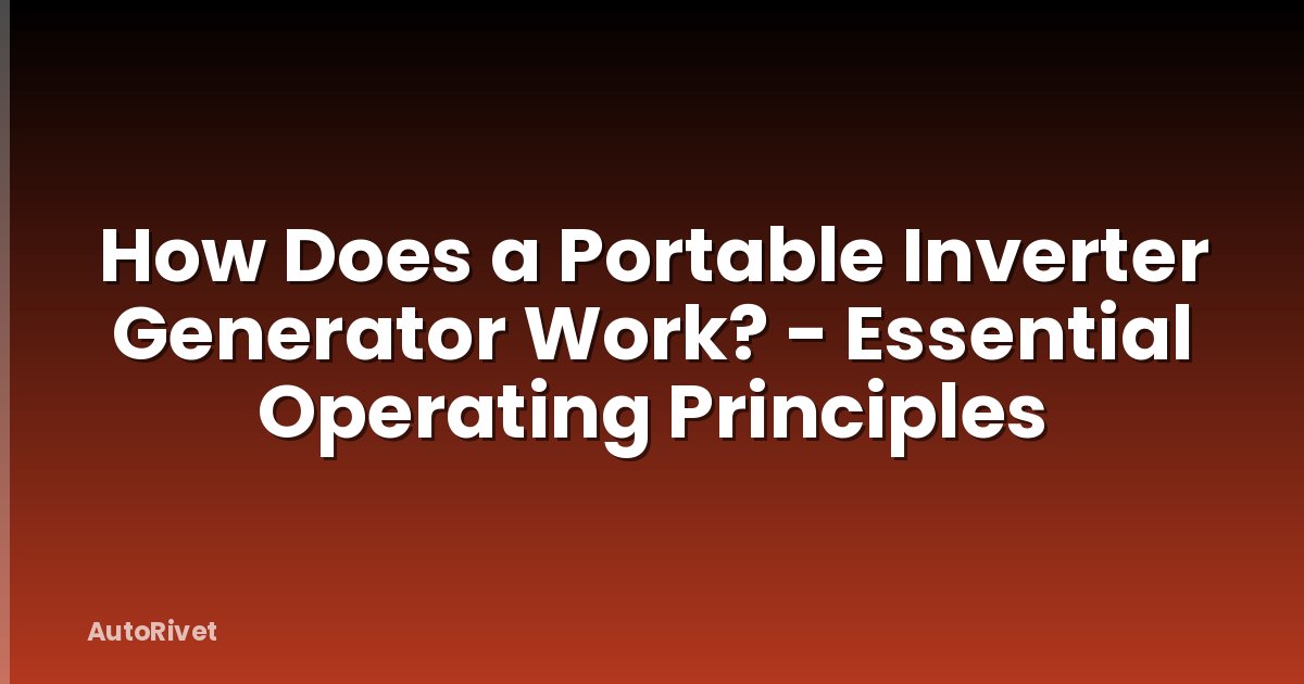 How Does a Portable Inverter Generator Work? - Essential Operating Principles