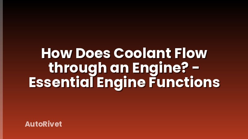 How Does Coolant Flow through an Engine? - Essential Engine Functions