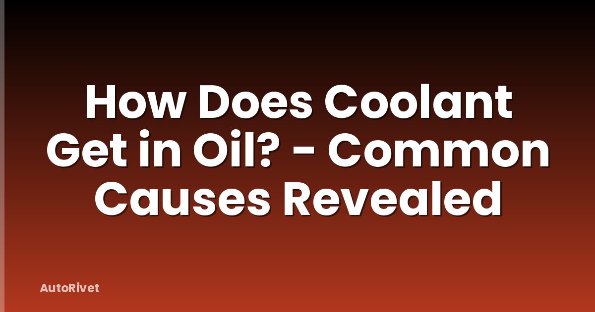 How Does Coolant Get in Oil? - Common Causes Revealed