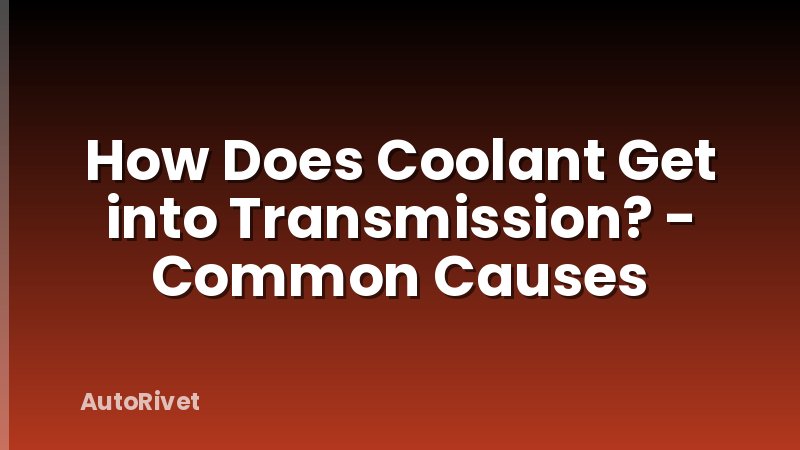How Does Coolant Get into Transmission? - Common Causes