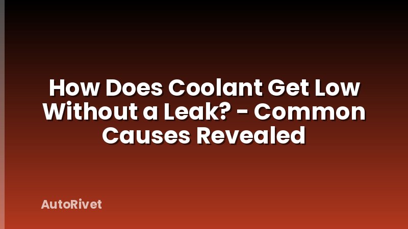 How Does Coolant Get Low Without a Leak? - Common Causes Revealed