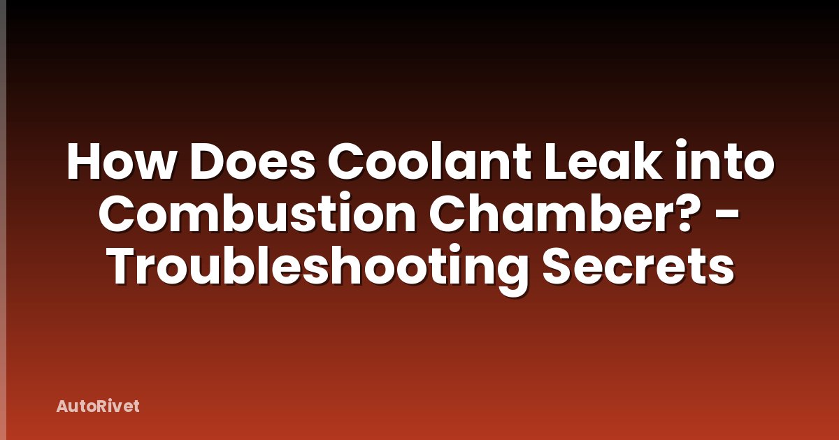 How Does Coolant Leak into Combustion Chamber? - Troubleshooting Secrets