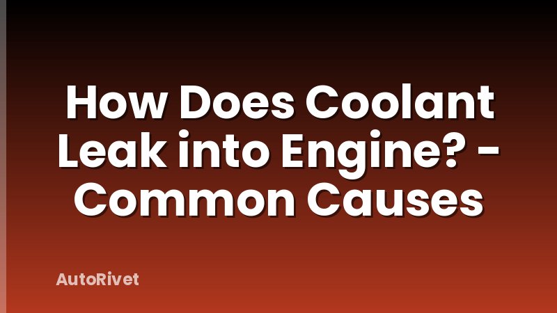 How Does Coolant Leak into Engine? - Common Causes