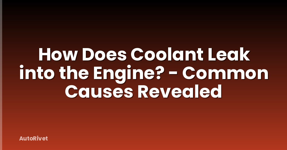 How Does Coolant Leak into the Engine? - Common Causes Revealed