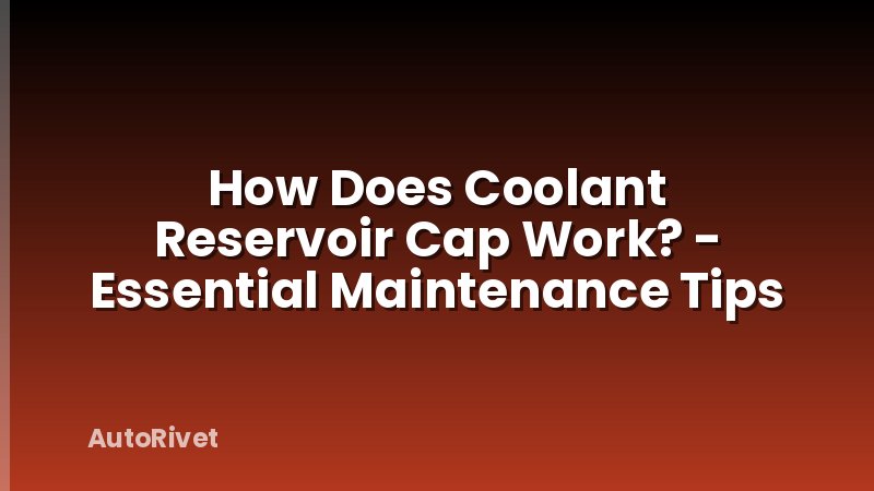 How Does Coolant Reservoir Cap Work? - Essential Maintenance Tips