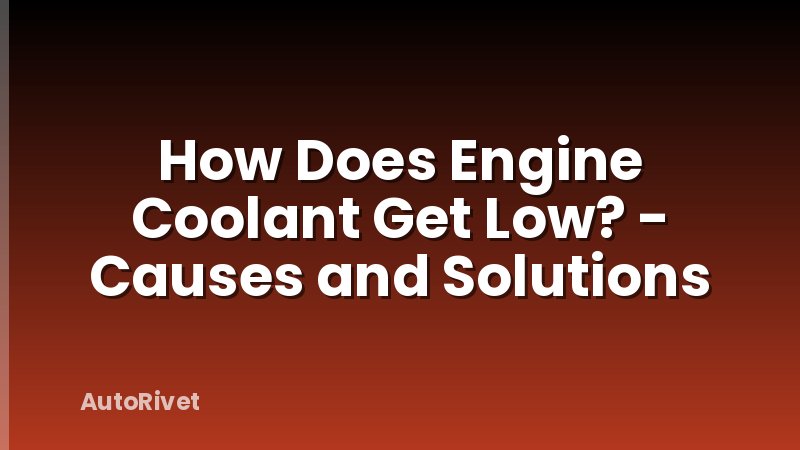 How Does Engine Coolant Get Low? - Causes and Solutions