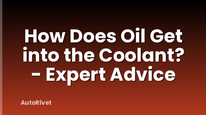 How Does Oil Get into the Coolant? - Expert Advice