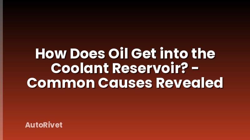 How Does Oil Get into the Coolant Reservoir? - Common Causes Revealed