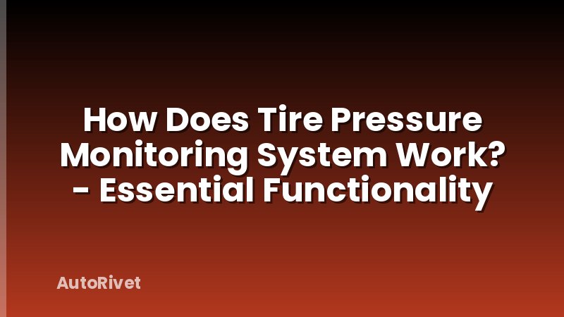 How Does Tire Pressure Monitoring System Work? - Essential Functionality