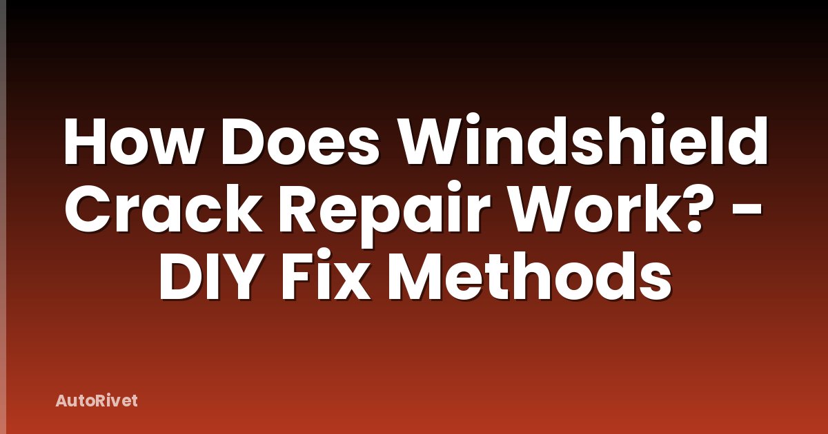 How Does Windshield Crack Repair Work? - DIY Fix Methods