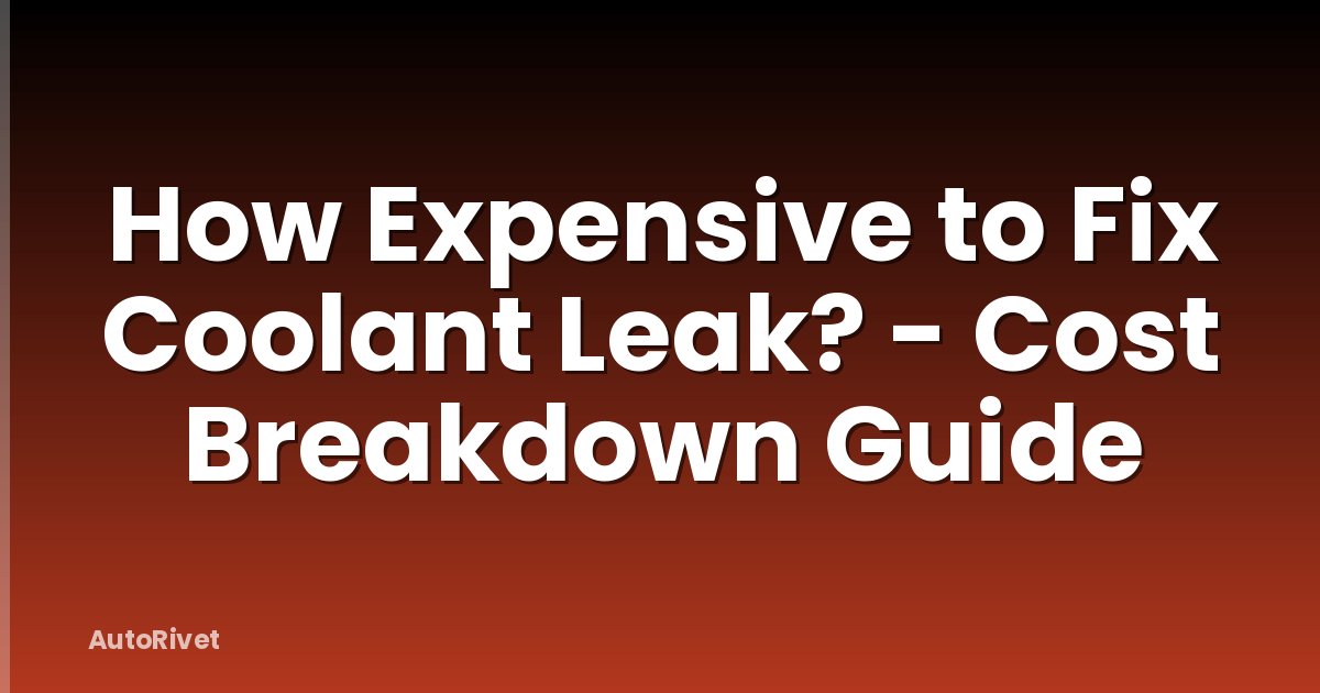 How Expensive to Fix Coolant Leak? - Cost Breakdown Guide