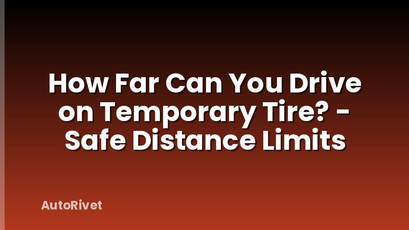 How Far Can You Drive on Temporary Tire? - Safe Distance Limits