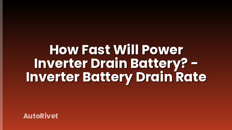 How Fast Will Power Inverter Drain Battery? - Inverter Battery Drain Rate