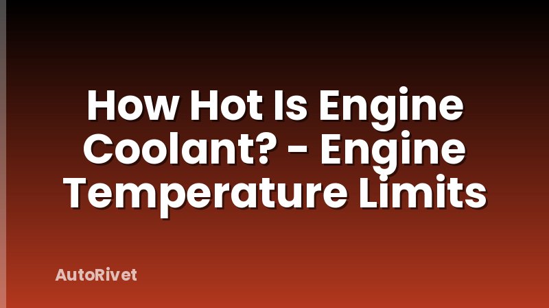 How Hot Is Engine Coolant? - Engine Temperature Limits