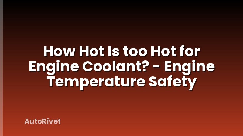 How Hot Is too Hot for Engine Coolant? - Engine Temperature Safety