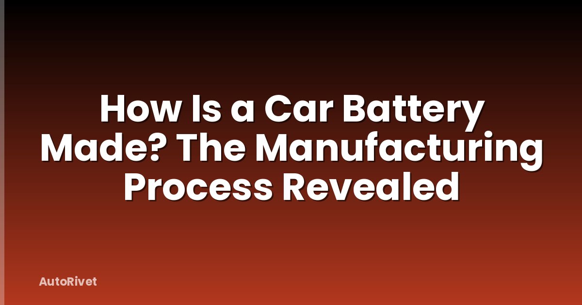 How Is a Car Battery Made? The Manufacturing Process Revealed