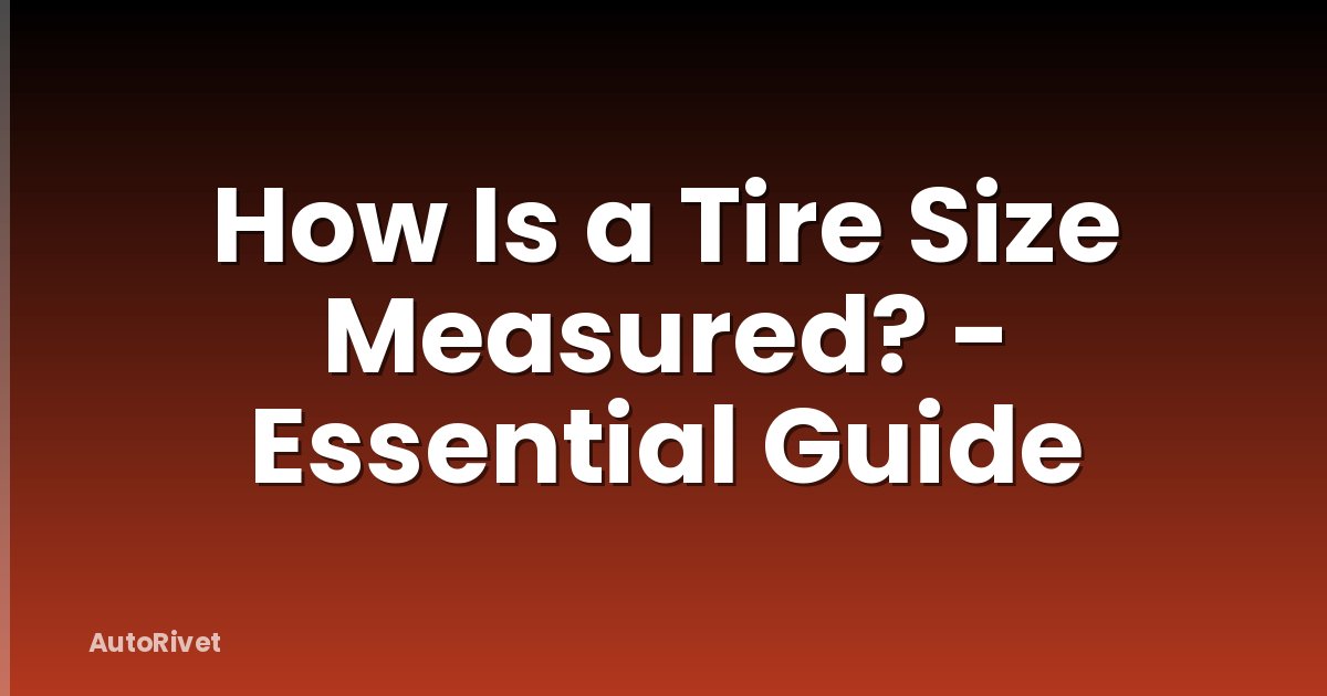 How Is a Tire Size Measured? - Essential Guide
