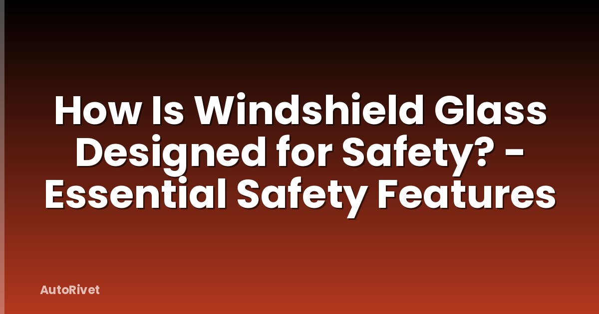 How Is Windshield Glass Designed for Safety? - Essential Safety Features