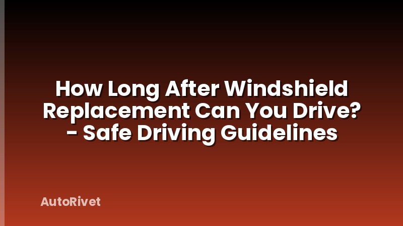 How Long After Windshield Replacement Can You Drive? - Safe Driving Guidelines