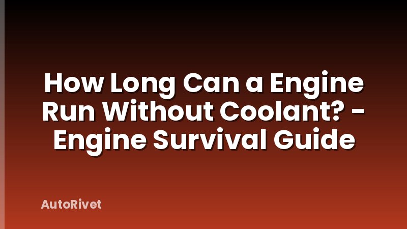 How Long Can a Engine Run Without Coolant? - Engine Survival Guide