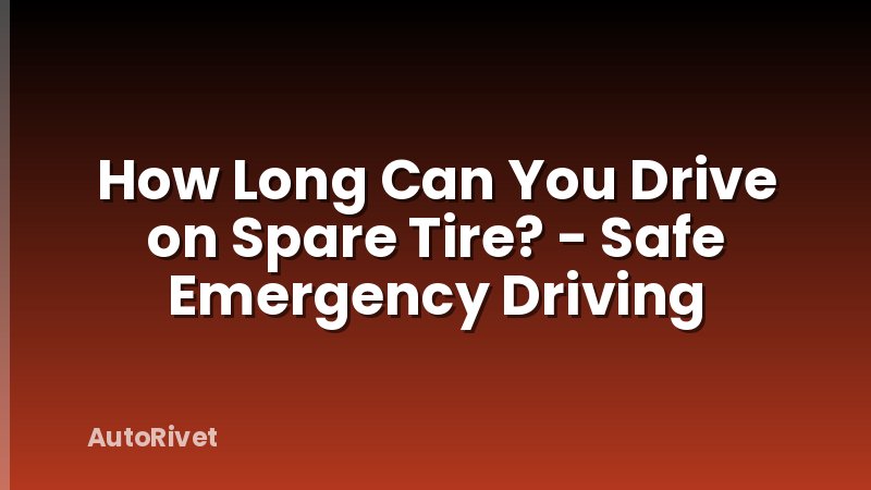 How Long Can You Drive on Spare Tire? - Safe Emergency Driving