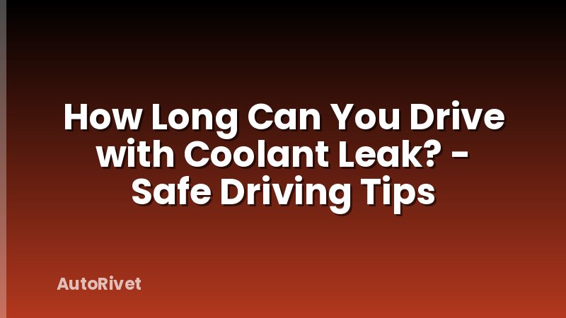 How Long Can You Drive with Coolant Leak? - Safe Driving Tips