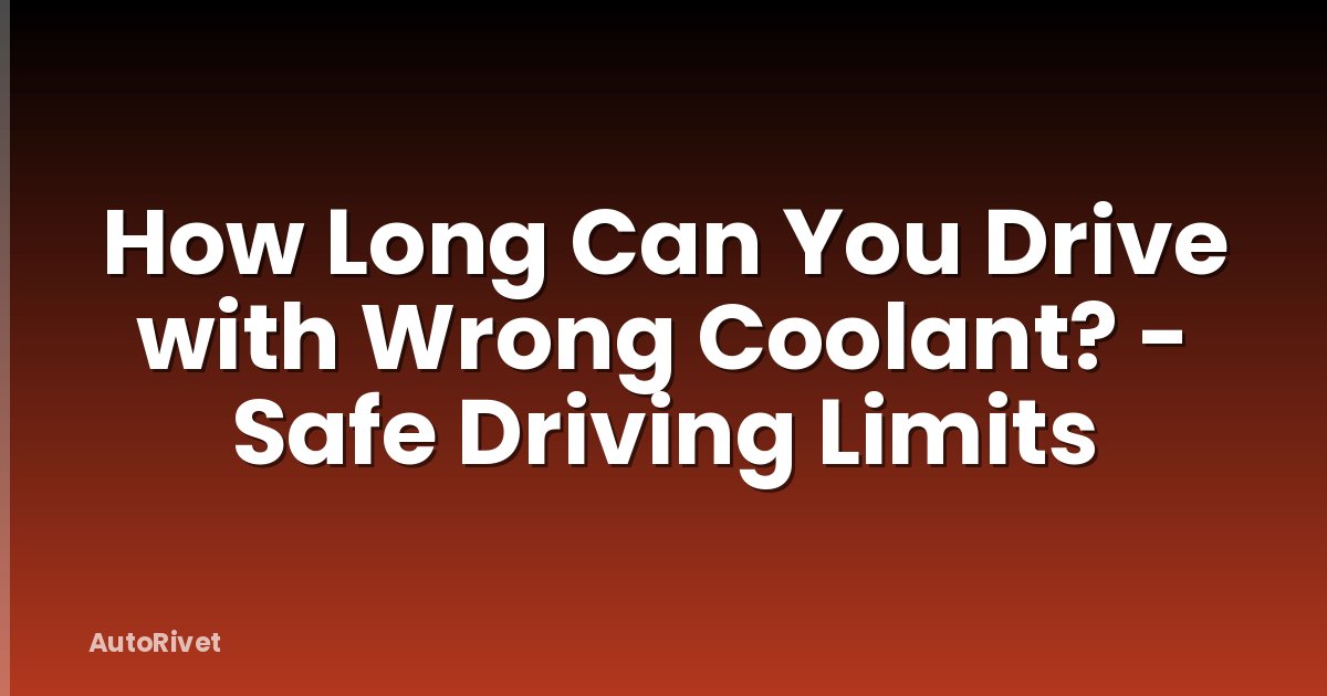 How Long Can You Drive with Wrong Coolant? - Safe Driving Limits