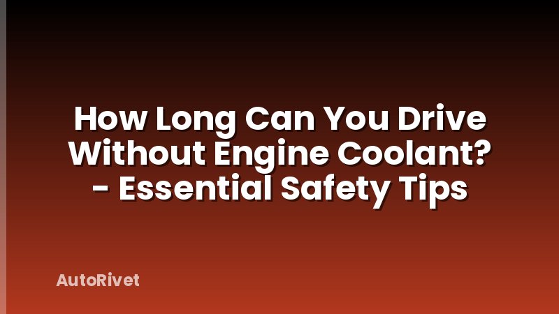 How Long Can You Drive Without Engine Coolant? - Essential Safety Tips