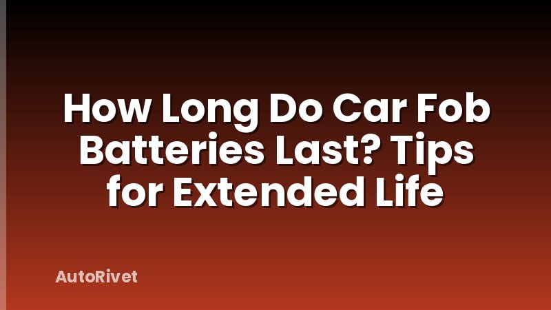 How Long Do Car Fob Batteries Last? Tips for Extended Life