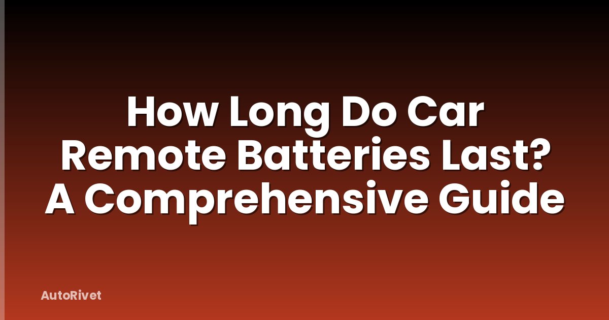 How Long Do Car Remote Batteries Last? A Comprehensive Guide
