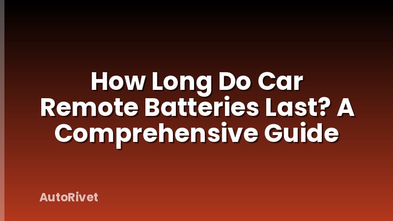 How Long Do Car Remote Batteries Last? A Comprehensive Guide