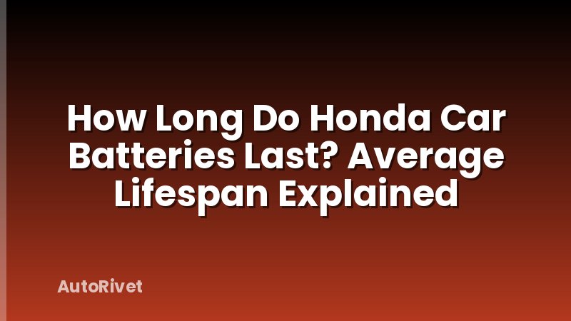 How Long Do Honda Car Batteries Last? Average Lifespan Explained
