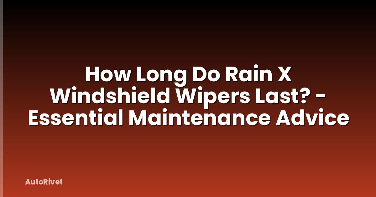 How Long Do Rain X Windshield Wipers Last? - Essential Maintenance Advice