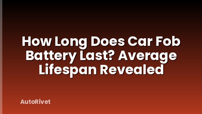 How Long Does Car Fob Battery Last? Average Lifespan Revealed