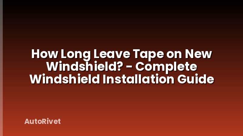 How Long Leave Tape on New Windshield? - Complete Windshield Installation Guide
