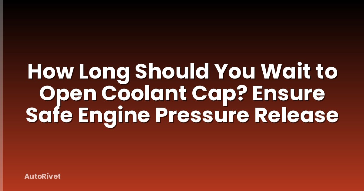 How Long Should You Wait to Open Coolant Cap? Ensure Safe Engine Pressure Release