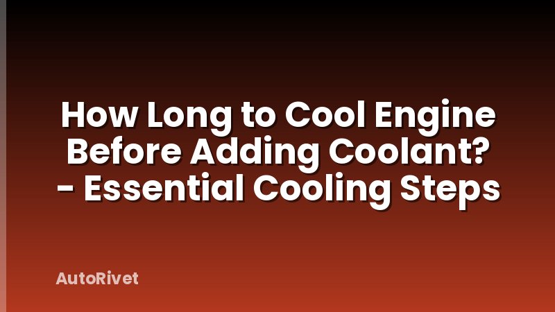 How Long to Cool Engine Before Adding Coolant? - Essential Cooling Steps