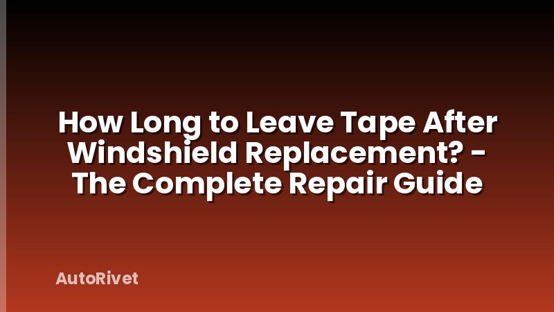 How Long to Leave Tape After Windshield Replacement? - The Complete Repair Guide
