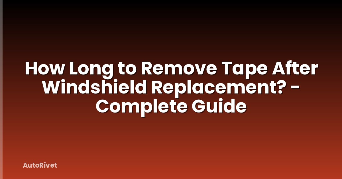How Long to Remove Tape After Windshield Replacement? - Complete Guide