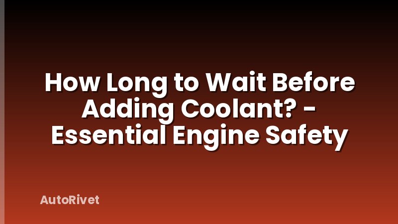 How Long to Wait Before Adding Coolant? - Essential Engine Safety