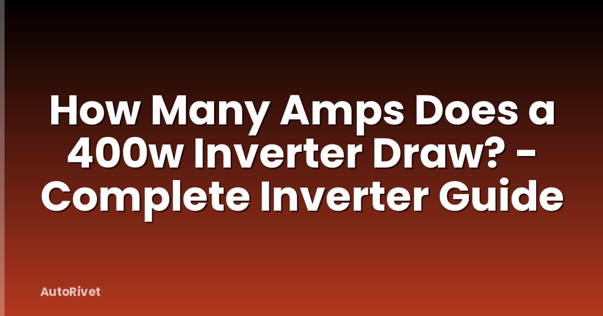 How Many Amps Does a 400w Inverter Draw? - Complete Inverter Guide